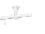 Sento Gardinenstange Innenlauf 19mm 1-läufig Deckenmontage Weiß Glanz 160 cm Zoy