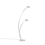 Lucande Stehlampe 'Velanoris' (Modern) in Alu aus Aluminium (2 flammig, GU10) - Design Stehleuchte, Floor Lamp, Standleuchte, Wohnzimmerlampe, W