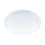 EGLO Deckenlampe Pogliola-S, Ø 50 cm, Kristalleffekt LED Deckenleuchte, 1 flammige Wohnzimmerlampe aus Stahl und Kunststoff, Lampe weiß, Kinderzimmerlampe, Küchenlampe, Bürolampe, Flurlampe Deck