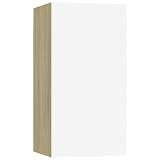 vidaXL TV Schrank Hängeschrank Wohnwand Wohnwand Anbauwand Fernsehwand TV-Wand Wandschrank Wohnzimmer Weiß Sonoma-Eiche 30,5x30x60cm Holzwerk