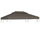 vidaXL Pavillon Ersatzdach 310 g/m² 4x3m Pavillondach Dachplane Ersatzbezug Dach mit Kaminabzug Taup