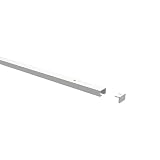 INTERDECO Gardinenschiene, Vorhangschiene und Deckenschiene 1-läufig aus Aluminium, flache Objektschiene, Weiß, vorgebohrt, zur einfachen Deckenmontage, Typ 15201100, 100