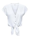 Only Damen Onlsiesta Ss Knot Lin Bl Shirt PNT Noos, Bright White, XS