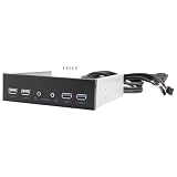 FYOBOT 5,25 Desktop PC Gehäuse Interne Vorderseite Platte USB Hub 2 Anschlüsse USB 3.0 Und 2 Anschlüsse USB 2.0 Mit Hd Audio Anschluss 20