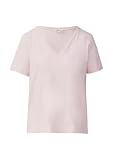 T-Shirt aus Flammgarn mit V-Ausschnitt zartrosa 40