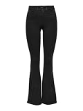 ONLY Damen Flared Schlag Jeans | High Waist Denim Stretch Hose | Wide Vintage Pants ONLROYAL, Farben:Schwarz, Größe:M / 34L, Z-Länge:L34