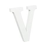Simple Elements Dekorative Holzbuchstaben – 3D-Holzbuchstaben Dekoration für Kinderzimmer, Babynamen, Hochzeiten, Geburtstage, Partys und Heimdekoration – Buchstabe V – 7,6 cm B x 10,2 cm T x 10,2