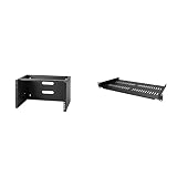 StarTech.com 6HE Netzwerkschrank 19 Zoll 6HE für Wandmontage & StarTech.com 1HE Fachboden - 1U perforiertes Universal-Rack-Montage-Server-Rack-Regal für 19 Zoll Netzwerkschränke, schw