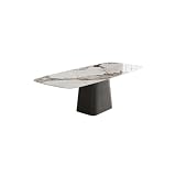 MANAFEEL Mesa De Jantar Rechteckiger Esstisch aus hellem Schiefer, Größe Apartment, nordischer schlichter Esstisch, Freund, Partytisch für Esszimmer (S: 140 x 80 x 75 cm)
