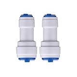 Wasserzulaufleitung Anschluss Schnellanschluss Wasserfilter Fitting Adapter für Umkehrosmose und Wasserfilter, Trinkwasser Wasserhahn, Side-by-Side Kühlschrank (1/4 auf 3/8 Zoll)