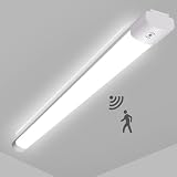 LEOEU 20W Feuchtraumleuchte mit Bewegungsmelder, 2200LM 60CM LED Röhre, IP65 Wasserdicht Kellerleuchte, Lampe mit Bewegungsmelder innen für Büro Flur Treppe Garage Abstellraum, 4000