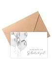 The Life Barn Glückwunschkarte Silberne Hochzeit Silberhochzeit Postkarte mit Umschlag