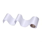 Withtalentto Fußleisten-Aufkleber mit Holzmaserung, Tapetenbordüre, Fliesen, Taillenbordüre, Fugenstreifen, Aufkleber, 11,9 x 4,8 x 4,8 cm, dekorativer Wandaufkleber (reines weißes Holz)