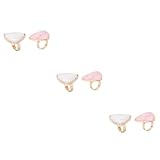 Healeved 6 Stk Shell-ring-palette Nagelpalette Aus Marmor Fingerringe Bemalen Farbtafel Selber Machen Steinfingerringe Für Frauen Für Nagelkunst Nagelkunst-palette Kosmetiktablett Harz Weiß