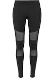 Urban Classics Damen Ladies Tech Mesh Leggings, Schwarz, S EU