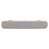 GOWENIC Computerlautsprecher, Bluetooth-Computerlautsprecher für Laptop, Unterstützt USB AUX, Soundbar mit Wecker, FM-Radio, für Computer, Desktop, PC, Laptop (White)