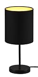 Reality Leuchten Tischleuchte Jerry R50491080, Metall Schwarz matt, Stoffschirm schwarz/goldfarbig, exkl. 1x E14