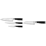 WMF Messerset 3-teilig YARI 3 Messer Küchenmesser geschmiedet japanischer Klingenstahl 67 Lagen & Santokumesser Yari Länge 31 cm Klingenlänge 16,5 cm japanischer Spezialklingenstahl 67 Lagen G