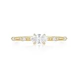 Moissanite Ring Eternity, Gold Rings 9K Gelbgold Marquise Damen Schmuck Geschenk für Geburtstag Größe 49 (15.6)