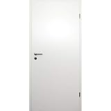 HORI Zimmertür Komplettset mit Zarge und Türdrücker I Innentür weiß lackiert I Höhe 198,5 cm - 610 mm - DIN Rechts - Wandstärke: 80 mm (78-97 mm)