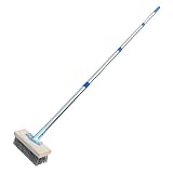 Deckbürste mit langem Griff, Outdoor-Besen, große Drahtbürste für Deck – robustes Schrubben für den Außenbereich, Moosentferner fü