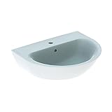 Geberit Renova Waschtisch, 1 Hahnloch, mit Überlauf, Breite: 60cm, Farbe: Weiß, mit KeraT
