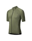 DANISH ENDURANCE Kurzarm Radtrikot Herren mit Reißverschluss, Fahrradtrikot mit Taschen, Schnelltrocknend Olivgrün XL