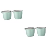 Hoement 4 Stück Milchbecher küchenaccecoires kaffeekanne Mini Milchkrug steingut kaffeebecher cafepads kleine Behälter Mini-Saucenbecher Kaffeesirup Mini-Kaffeetassen Keramikkrüge G