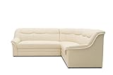 DOMO. collection Berlin Sofa/klassisches Ecksofa/Zeitlose Eckcouch mit Schlaffunktion/weiches Kunstleder/Maße: 244 x 205 cm (B/T) / Farbe: beige (Creme)