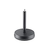 K&M 232 Tischstativ Schwarz – Stahl mit 17,5 cm Höhe – 3/8“ Gewindeanschluss – Gussrundsockel mit Trittschalldämpfung