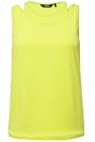 Ulla Popken Damen große Größen Übergrößen Plus Size Top, 2-in-1-Optik, Rundhals, ärmellos neongrün 50+ 827808407-50+