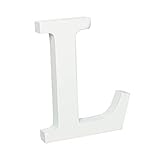 Simple Elements Dekorative Holzbuchstaben – 3D-Holzbuchstaben Dekoration für Kinderzimmer, Babynamen, Hochzeiten, Geburtstage, Partys und Heimdekoration – Buchstabe L – 7,6 cm B x 10,2 cm T x 10,2