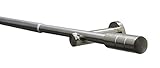Gardinia Gardinenstangen-Set Kreta, Komplettstilgarnitur inkl. Befestigungsmaterial, Vorhangstange ausziehbar, 120-210 cm, Metall, Edelstahl-Optik