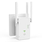 Aenxwa WLAN Repeater WLAN Verstärker 1200Mbit/s Dualband 2,4GHz+5GHz WiFi Booster mit Repeater/Router/Access Point Modus,4 Antenne,Einfache Einrichtung,WiFi Range Extender Mit LAN/WAN