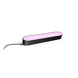 Philips Hue White & Color Ambiance Play Lightbar 1er Pack Basis-Set (500 lm), dimmbare Lichtsäule mit 16 Mio. Farben zur TV-Hintergrundbeleuchtung, Lichtsteuerung über Sprache oder App, schw