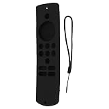 ETAINGYEUN Weiche, stoßfeste Silikon-Fernbedienungshülle mit Trageband für Fire Tv Stick Lite (Schwarzes Set)