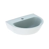 Geberit Renova Handwaschbecken, 1 Hahnloch, ohne Überlauf, Breite: 45cm, Farbe: Weiß
