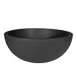 Spetebo Kunststoff Pflanzschale rund anthrazit - 39 cm - Blumenkübel aus recyceltem Material - Pflanz Schale Topf Übertopf rund für Garten Terrasse Balk