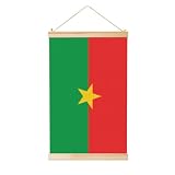 Woshuwo Burkina Faso Flagge Leinen Hängende Malerei Leinen Wandkunst Home Art Stück Modernes Kunstwerk Bauernhaus Dekor 40 x 60