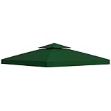 Outsunny Ersatzdach für Pavillon 3 x 3 m wasserdicht Pavillondach mit Doppeldach Ablauflöcher, Ersatzbezug Ersatzteile für Gartenpavillon Gartenzelt Grü