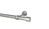 Sento Gardinenstange Vorhangstange 25mm 1-läufig Wandmontage Edelstahl Optik 120 cm ALBAN
