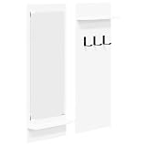 Mhdvray Wandgarderobe mit Spiegel und 2 Ablagen, Modernes Garderobenpaneel Weiß, Platzsparendes Flurregal aus Holzwerkstoff für Eingangsbereich und Diele, 70 x 10 x 90