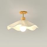 TaleTre Stoffschirm Plissee Weiß Handgewebt Deckenlampe Halbeinbauleuchte für Schlafzimmer, Küche, Eingangsbereich und W