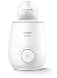 Philips Avent Schnellflaschenerhitzer, 3 min Gleichmäßige Erwärmung, Verhindert Überhitzung, Einfache Handhabung, Erwärmt Kindernahrung, Kompatibel mit Avent-Flaschen, SCF358/00