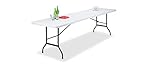 BDW Gartentisch Klapptisch Klappbar 240x75 cm Tragegriff Kunststoff 10 Personen Buffettisch Campingtisch Garten Camping