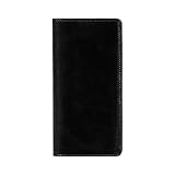 Time Resistance Schwarz Leder Anzug Geldbörse – Vollnarbenleder Geldbeutel hergestellt in Italien – Schlankes Portemonnaie – 100% Leder Brusttasche – Hohes Billfold-Kartenetui – Slim Suit W
