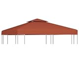 HIGSOSE Pavillon-Dachplane mit Kaminabzug 310 g/m² 3x3 m Terrakotta Ersatzdach Pavillon Pavillon Zubehör Pavillondach Wasserdicht Stabil Winterfest Dach für Pavillon Gartenpavillon Abdeckung