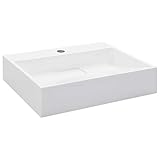 Waschbecken 50x38x13 cm Mineralguss/Marmorguss weiß CIADAZ Waschbecken Waschbecken Waschbecken Waschtisch Waschtisch Waschtisch Aufsatzwaschbeck