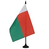 AZ FLAG - Tischflagge Madagaskar - 21x14 cm - Madagassisch Tischfahne 14 x 21 Cm - Flagg