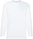FRUIT OF THE LOOM Herren-Langarm-T-Shirt, Weiß, Größe XL, weiß, XL
